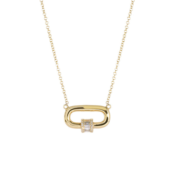 Link Diamond Pendant With Spinner - 1